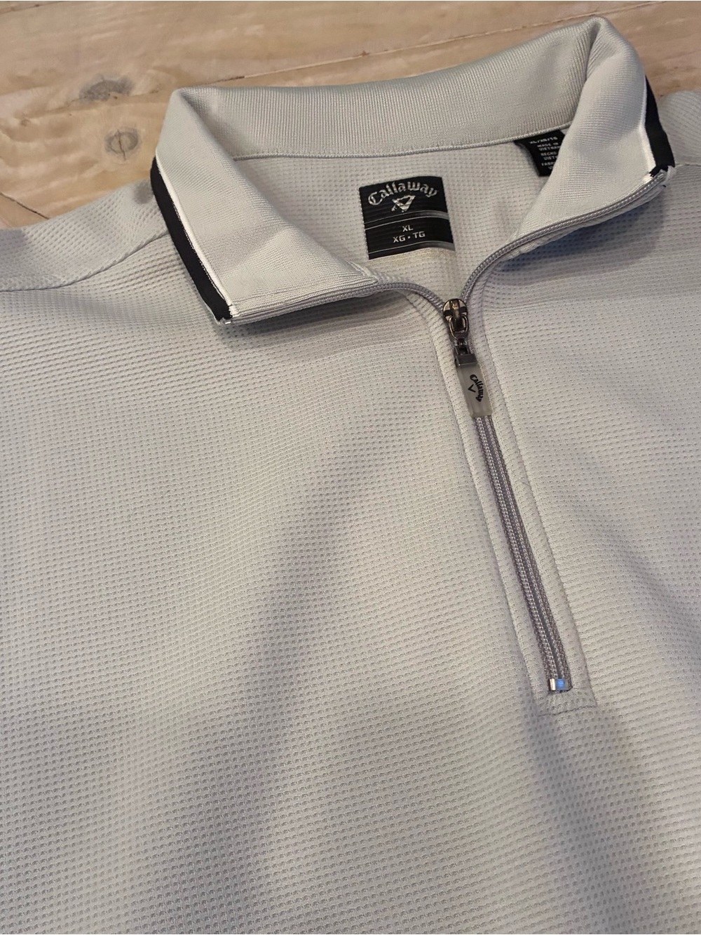 Callaway Light Gray Half-Zip Golf Pullover Vest with Contrast Trim